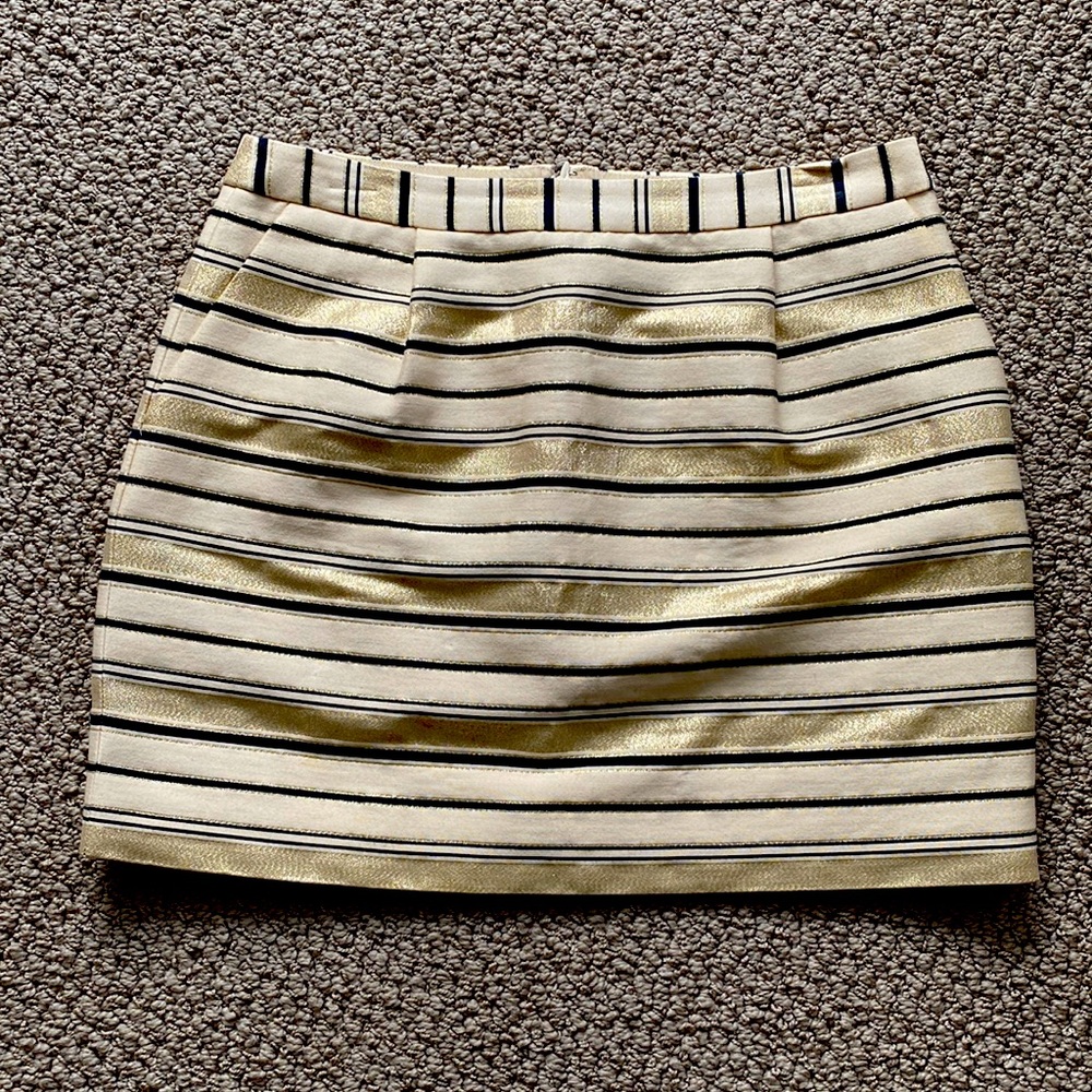 JCrew gold mini-skirt